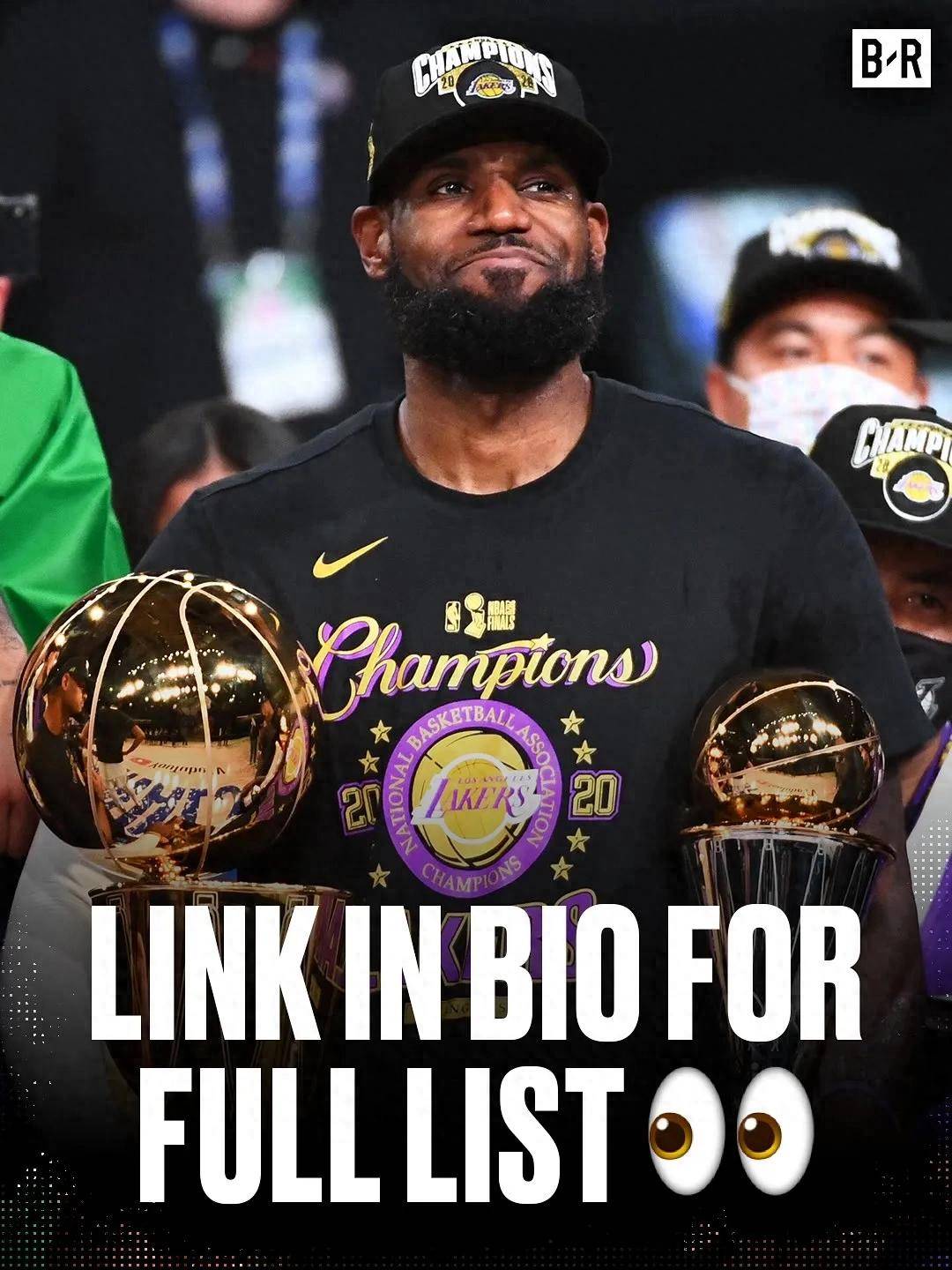 美国媒体BR揭示了NBA季后赛历史上排名前1-10名最伟大的球员